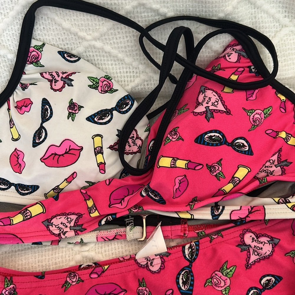Betsey Johnson Pink and Black Swim Set - Picture 6 of 7